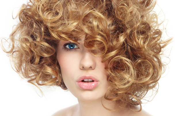 beautiful sexy woman with curly hair - Foto, Imagen