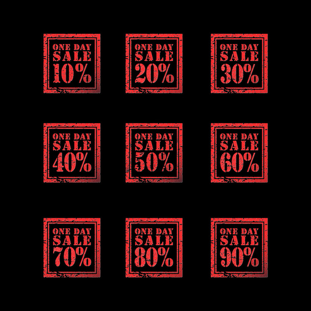one day sale red - Vector, Image