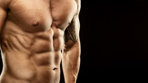 Man muscular abdomen - Foto, Imagem