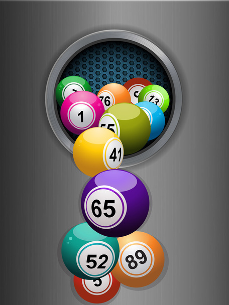 palline da bingo che cadono da uno sfondo metallico ad anello
 - Vettoriali, immagini