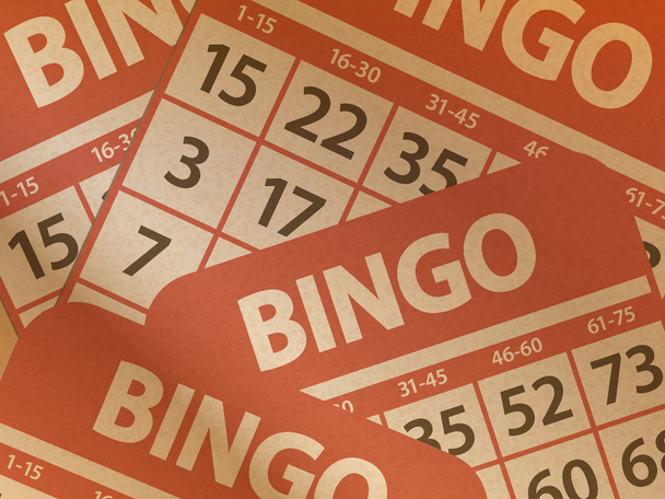 Bingo cards on brown paper - Vector, Image