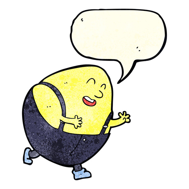 rajzfilm humpty dumpty tojás karakter beszéd buborék - Vektor, kép