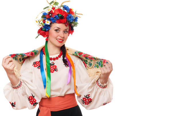 Femme dans les vêtements nationaux ukrainiens
 - Photo, image