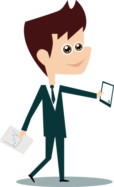 A businessman with phone - Vector, afbeelding