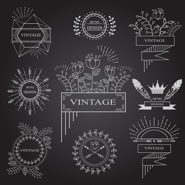 set of vintage frames - Vector, Image