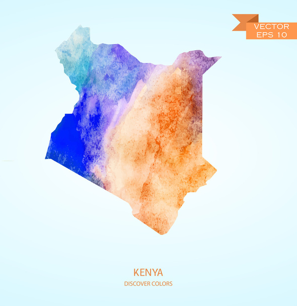 ケニアの水彩スケッチ - ベクター画像