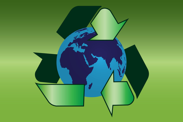 Recycle jel a föld grafikus ábrája - Vektor, kép