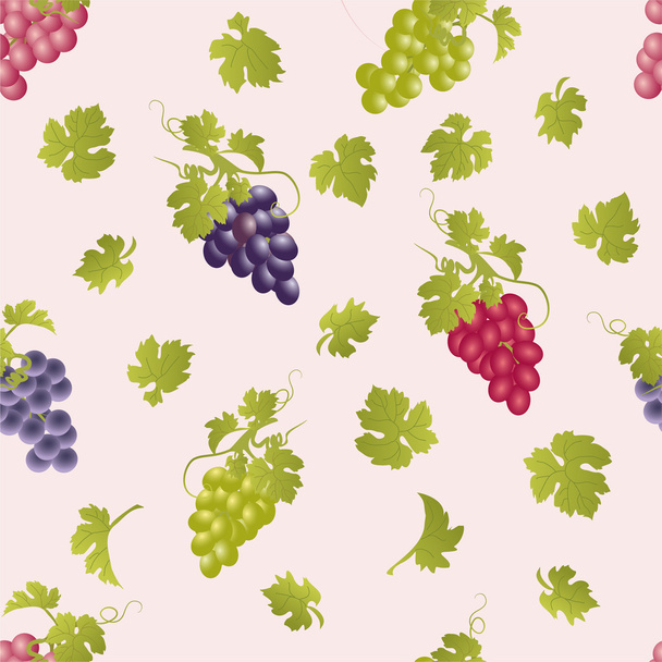 Vector repeating pattern with grape clusters. - Vector, Image