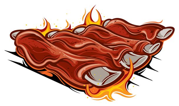 Barbecue ribs - Vector, Image