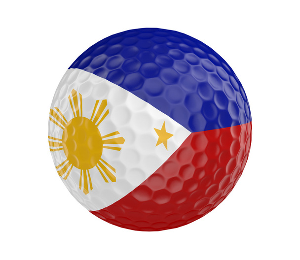 Pallina da golf 3D resa con bandiera delle Filippine, isolata su bianco
 - Foto, immagini