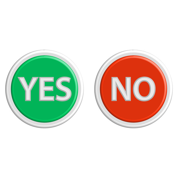 Yes and No button. Feedback concept. Positive feedback concept
