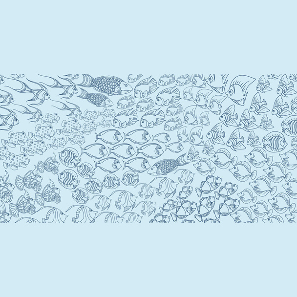 Seamless hand drawn sea pattern - Wektor, obraz