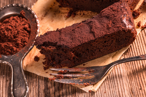 Homemade chocolate brownie - Фото, изображение