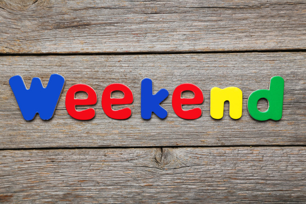 Weekend word made of colorful magnets - Фото, зображення