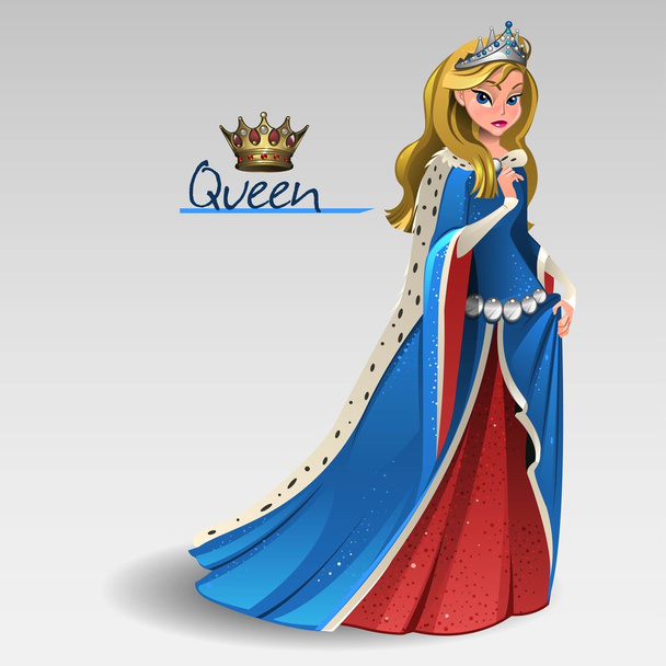Queen in blue - Vector, Image