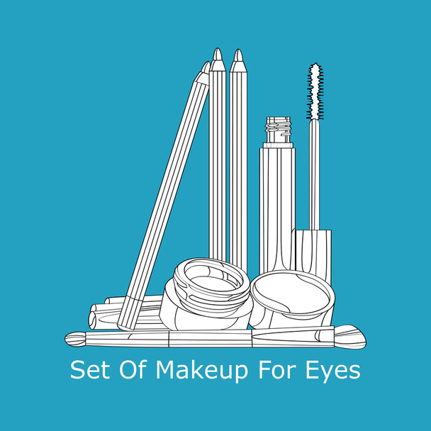 set of makeup for eyes - Vector, Image