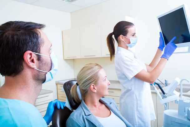 Adult woman getting her checkup at the Dentist		 - Photo, image