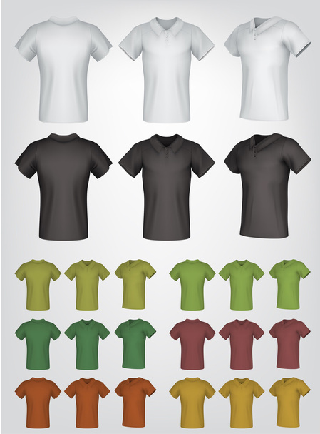 Plain male polo shirt templates. - Vektor, obrázek