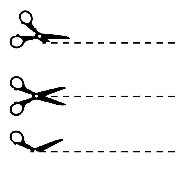 nůžky s řezané linie - Vektor, obrázek