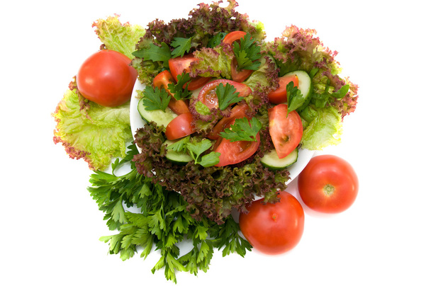 fresh salad with tomatoes and herbs - Foto, imagen