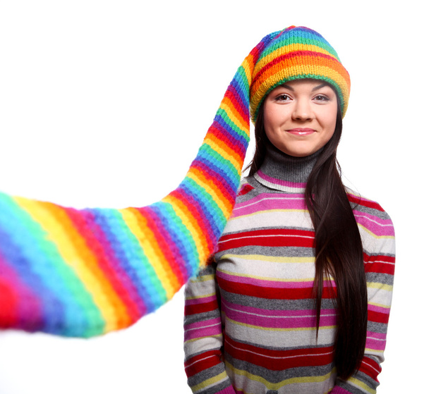 Frau mit lustigem Hut - Foto, Bild