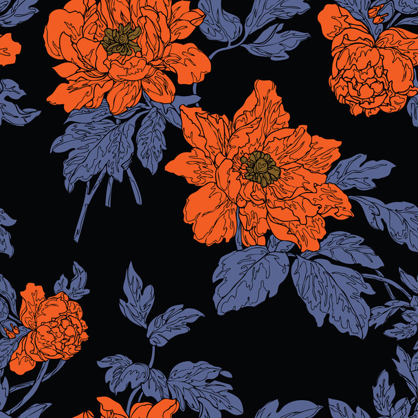 Seamless pattern with flowers roses - Vector, imagen