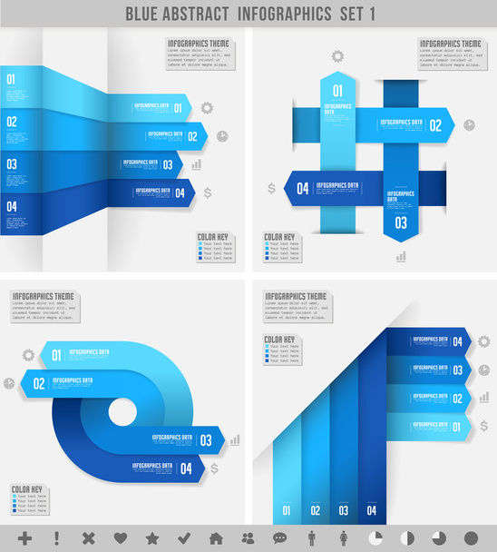 Blue infographics banners 1 - Vector, Image