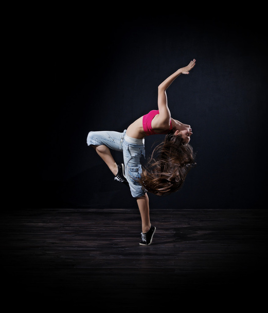 Girl modern dancer (dark version) - Фото, изображение
