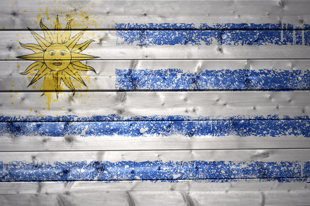 drapeau uruguayen peint sur une texture en bois
 - Photo, image