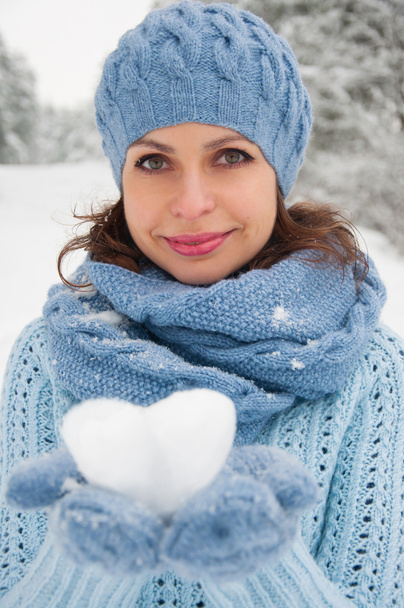 winter portrait of the beautiful young woman  - Photo, Image