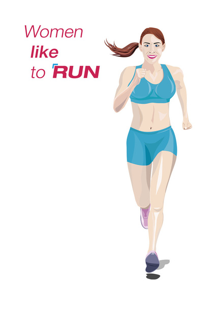 női futó - Vektor, kép