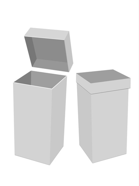 Бланшированные белые бумажные коробки
 - Вектор,изображение