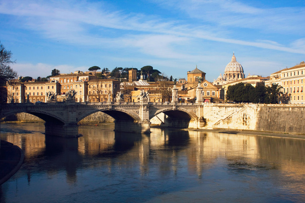 View of Rome near Castle San Angelo - 写真・画像