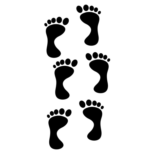 human foot - footprints - Vector, Image