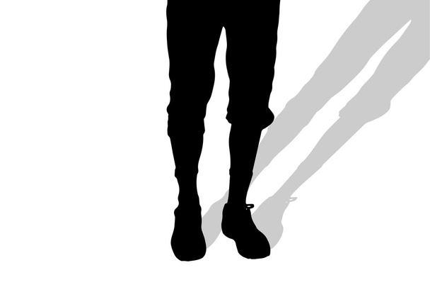 Silhouette of male feet. - Vector, Image