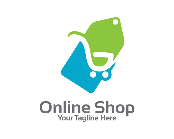 Online mağaza logo tasarlamak vektör. - Vektör, Görsel