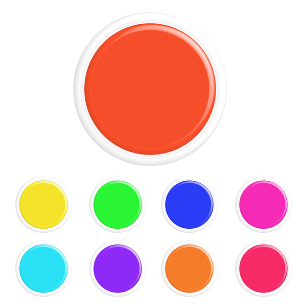 Набор красочных 3d кнопок - Вектор,изображение