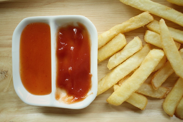 French fries with ketchup - Valokuva, kuva