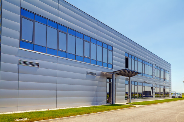 Aluminum facade on industrial building - Photo, Image