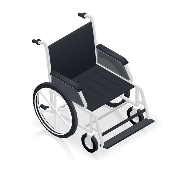 tekerlekli sandalye detaylı izometrik simgesi - Vektör, Görsel