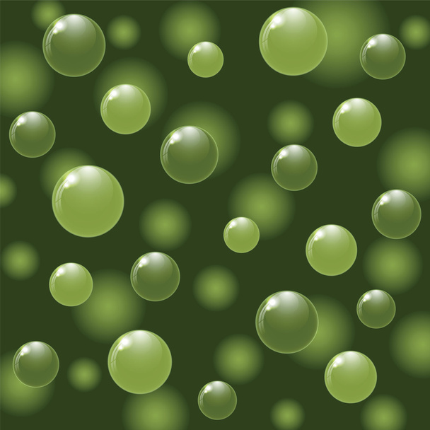 Green balls on abstract background.  - Wektor, obraz