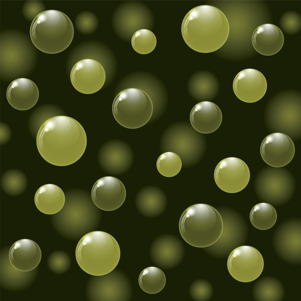 Green balls on abstract background.  - Vector, imagen