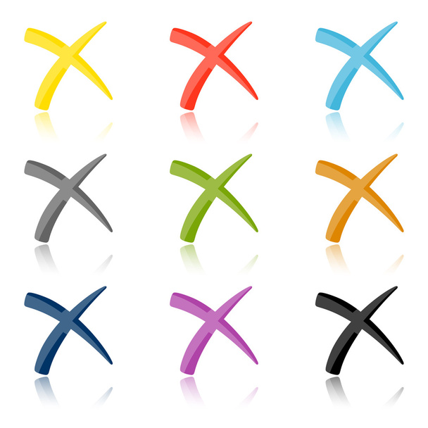 Collection of colored crosses - Vector, Image