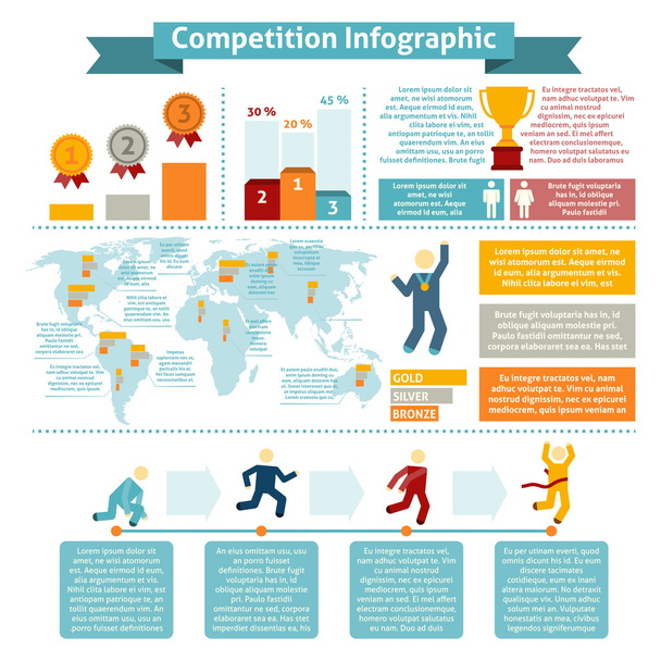 inographics στατιστικό στοιχείο ανταγωνισμού - Διάνυσμα, εικόνα
