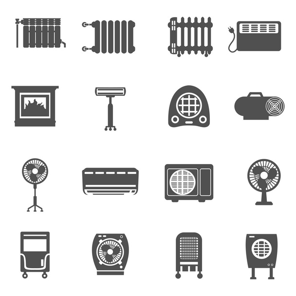 Heating And Cooling Icon Set - Vector, Image