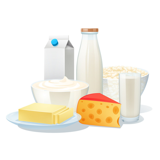 zestaw produktów mlecznych - Wektor, obraz
