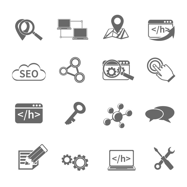 SEO marketing icons set - Vector, afbeelding