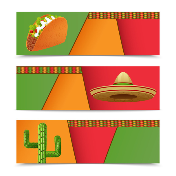Mexican Banners Horizontal - Вектор, зображення