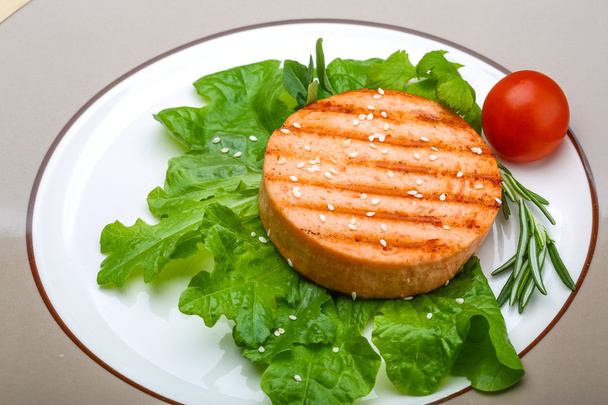 escalope de hamburger de saumon
 - Photo, image