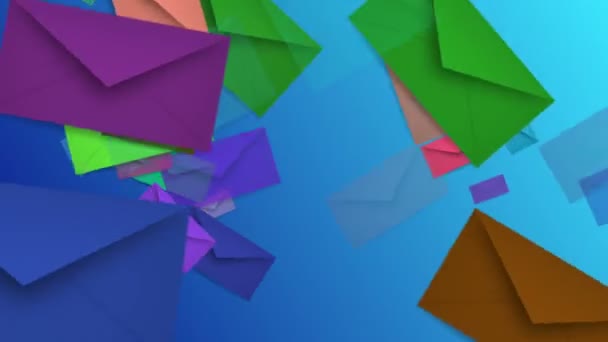 Enveloppes volantes en différentes couleurs
 - Séquence, vidéo